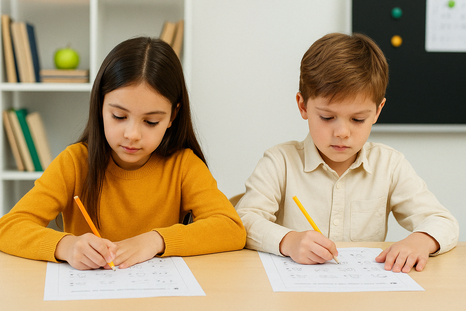 Children studying
